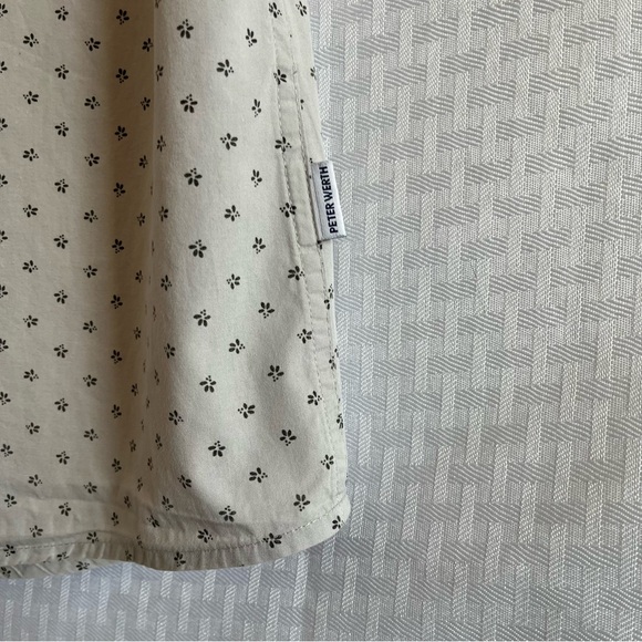 Peter Werth London Short Sleeve Button Down Collared Shirt Gray Size Medium - Picture 6 of 10